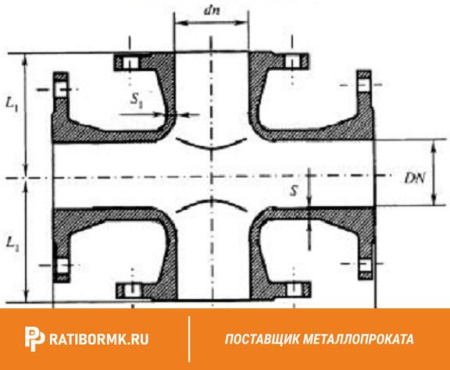 Крест фланцевый КФ 300х200